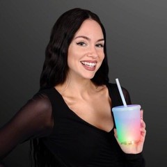 Color Changing LED Light Up Short Tumbler Cup with Lid & Straw BUY AND SAVE!!!$$