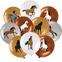 40 Pcs 12 Inch Horse Balloon Western Party Horse Balloons Cowboy Decoration Kit