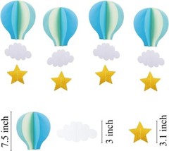 Hot Air Balloon Garland Decorations – 8 Pack Large 8 Count (Pack of 1), Blue