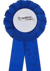 Birthday Boy Blue Fabric Award Ribbon Badge Party Supply