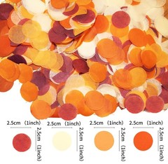 Maroon Orange Pumpkin Confetti for Fall Birthday Graduation Table Decor