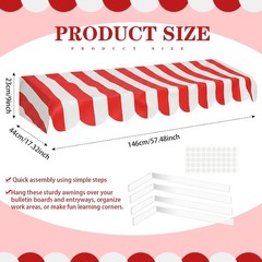 Waterproof Circus Awning Decor Farmers Market Decoration Red White 3D Striped