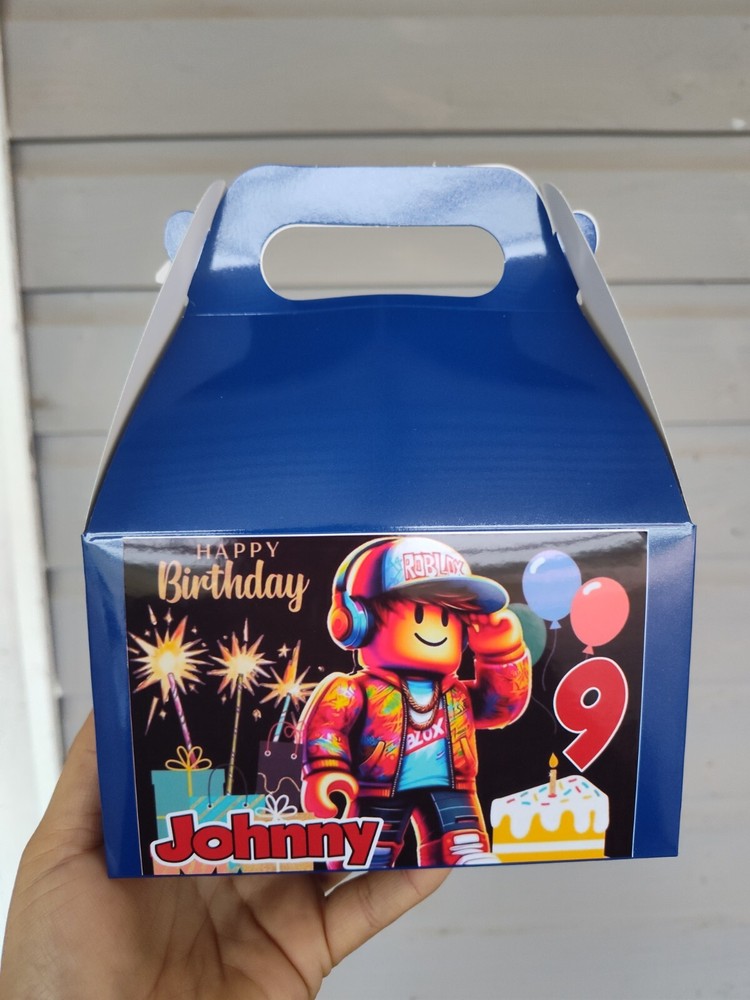 ROBLOX party favor treat box personalized Set of 12 birthday box, personalizas