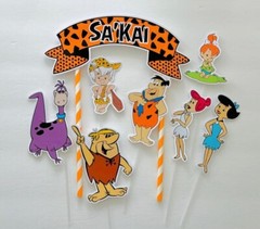 Personalized The Flintstones Themed Cake Topper
