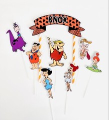 Personalized The Flintstones Themed Cake Topper