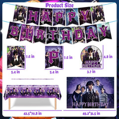 Wednesday Inspire Birthday Party Decorations, Wednesday Inspire Party Supplies S