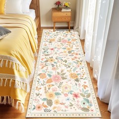 Floral 2×8 Area Rug Machine Washable Soft Print Boho Carpet Non Slip Doormat …