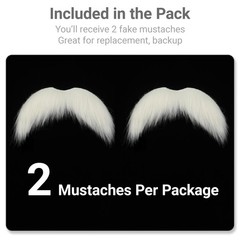 2Pcs Men Fake Mustache Realistic Mustaches Fake Facial Hair Beard for Cosplay