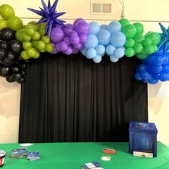 Black and Green Balloons, 60PCS Teal Blue Green Purple Video Game Balloons, B…