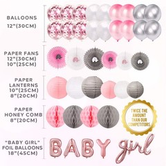 697 Piece Pink Elephant Baby Shower Decorations for Girl Kit – It’s a Girl Pr…