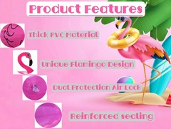 2 Pack 48 Inch Flamingo Inflatable Pool Float Swim Ring Blow Up Water Float