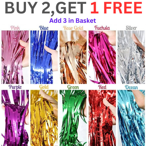 2M-3M FOIL FRINGE TINSEL SHIMMER CURTAIN DOOR WEDDING BIRTHDAY PARTY DECORATIONS