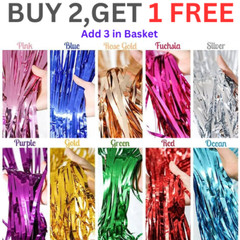 2M-3M FOIL FRINGE TINSEL SHIMMER CURTAIN DOOR WEDDING BIRTHDAY PARTY DECORATIONS