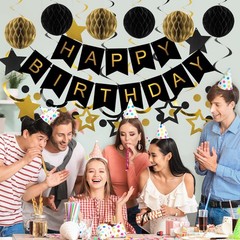meowtastic Birthday Decorations Happy Birthday Banner with Honeycomb Balls | …