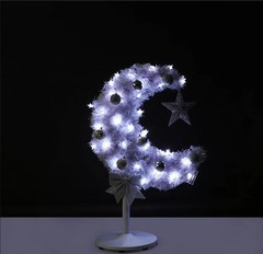 3FT 90 LED Lighted Eid Ramadan Tree Handmade Mubarak Muslim Crescent Moon Star A