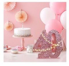 40th Birthday/Anniversary Decoration. Rose Gold Glitter.