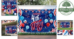 Rectangular Summer Theme Banner, 4th of July Decor for Indoor and Outdoor Events