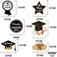 Black and Gold Graduation Party Decorations 2026 – Pack of 19 | Graduation Hangi