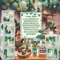 White Transparent Balloon Boxes with 78 Letters, Name Boxes for Baby Shower, Cle