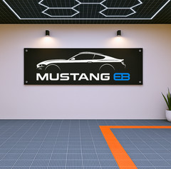 Ford Mustang EcoBoost Flag Banner 71×24 in Garage Wall Decor