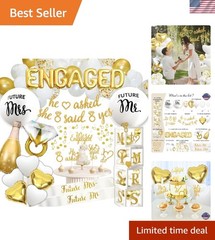 All-In-One Engagement Party Decorations: 248-Piece Gold & White Celebration Set