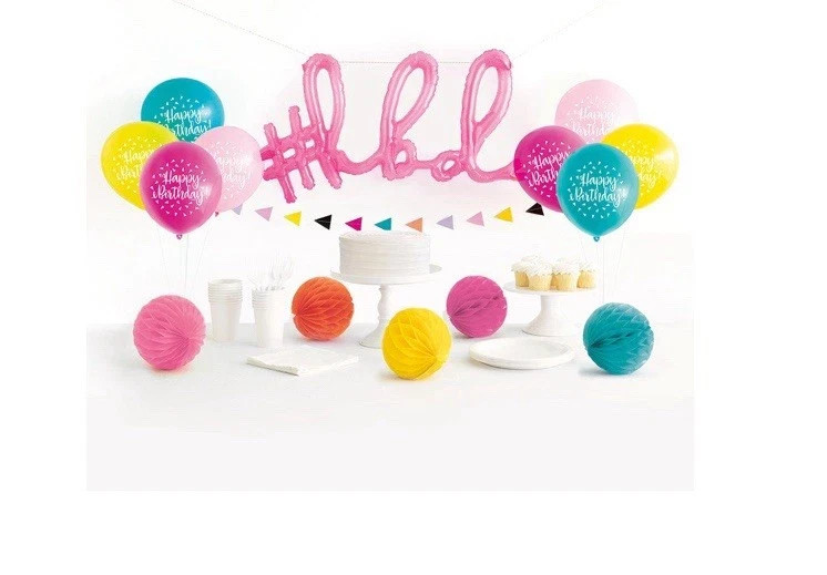 HBD 8 Balloons, garland+Set 321 Party! Colorful Birthday Party Decorating Kit