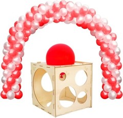 Calibrador De Globos Cubo Madera Para Decoracion Fiesta 9 Tamaños 2» Para 10».