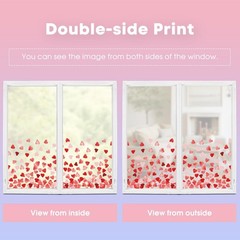 Horaldaily 200 PCS Valentine Window Cling Sticker, Pink 11.5 x 8.3, Pink/Red