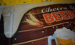 Retro Rustic Wooden Board Photography Backdrop Cheers and Beers Mug Photo 5x3ft