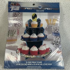 Justice League Super Heroes 3-Tiered Cupcake Treat Stand Birthday Party Batman