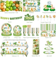 Dinosaur Birthday Decorations Set for 25 Guests NEW