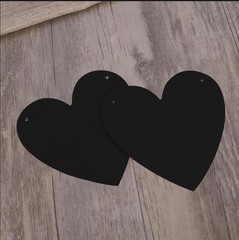 2 Pack Black Heart Garland Banner for Goth Emo Party Gothic
