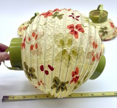 Four Asian Style Paper Hanging Lanterns Battery Operated Floral All Work READ