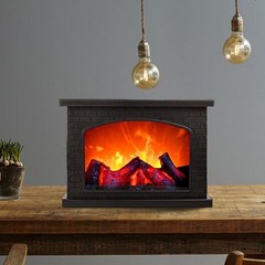 Compact LED Fireplace Lamp with for real Flame Effect for Living Room Decor