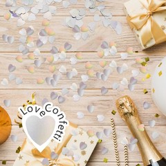 60g Love Heart Table Confetti 15mm Glitter Sequins Plastic AX/Glittering Silver
