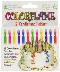 Colorflame Birthday Candles With Colored Flames – 12 Count (Pack of 1), Red