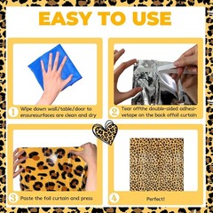 Effortless Peel-and-Stick Cheetah Print Party Backdrops – 2 Pack, 3.3ft x 6.6ft
