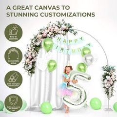 Convertible 6.5 FT Round Backdrop Stand – Heavy Duty Balloon Arch Stand with 2 W
