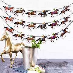 Kentucky Party Derby Day Banners Supplies Horse 10.2″ x 7.1″, Black