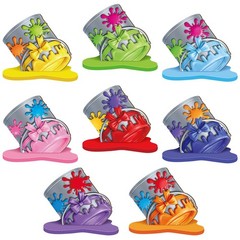 8 Pcs Art Paint Party Table Decoration Back to School Paint Can Splatter Wood…