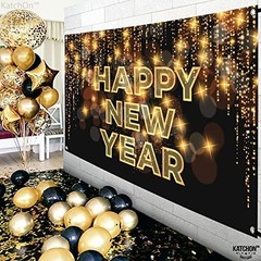 Xtra Large Happy New Year Banner 72×44 | NYE Decorations 2026 | Party Backdrop