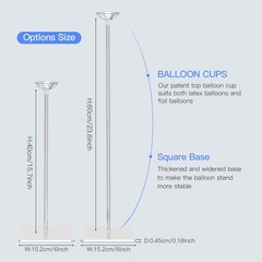 15.75 Inch Height Clear Acrylic Balloon Stand for Table Centerpiece Decoratio…