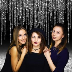 Black Silver Glitter Backdrop 10x10ft Graduation Birthday New Year Housewarming
