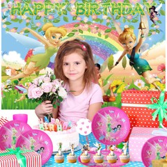 Tinkerbell Party Supplies Party Decoration Set Plates Balloons Banner Tablecloth