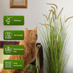 KOL Artificial 5ft 2-Pack Horsetail Reed Grass, 59in Tall 5FT, Green