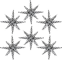 4D 14 Point One-Piece Star Cone Balloon Metallic Spike Explosion Star Balloon, 6
