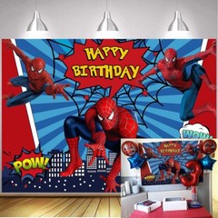 Spiderman Marvel Superhero Happy Birthday Backdrop 5×3.5ft Party Decoration