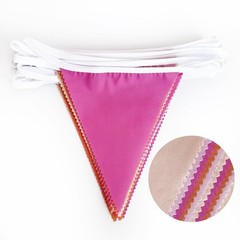32Ft Orange Pink Party Decorations Hot Pink Orange Pennant Banner Fabric Tria…