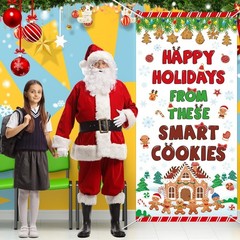 Christmas Classroom Door Cover Decoration Winter Christmas Gingerbread Door B…