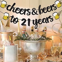 2pcs. 21st Birthday Decorations, «Cheers & Beers» & «to 21 years» Party Supplies